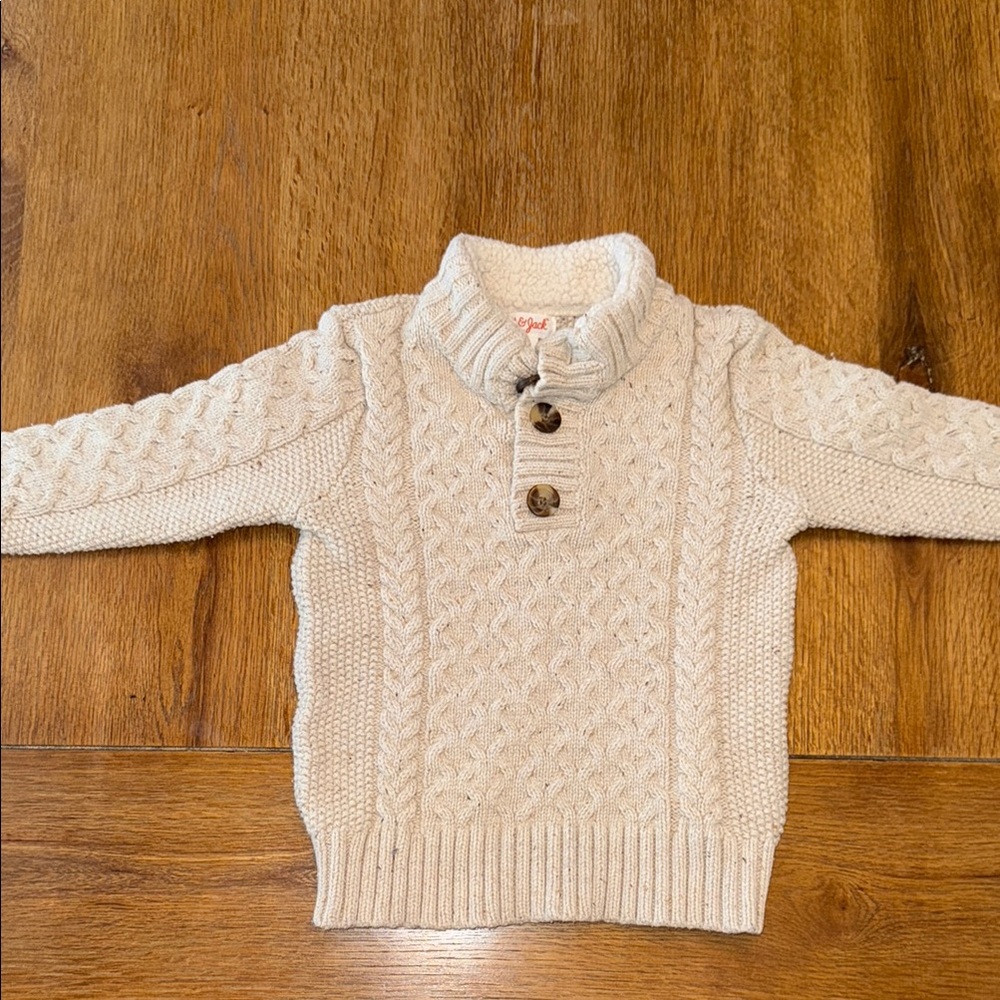 Cat & Jack Cream Cable Knit Sweater